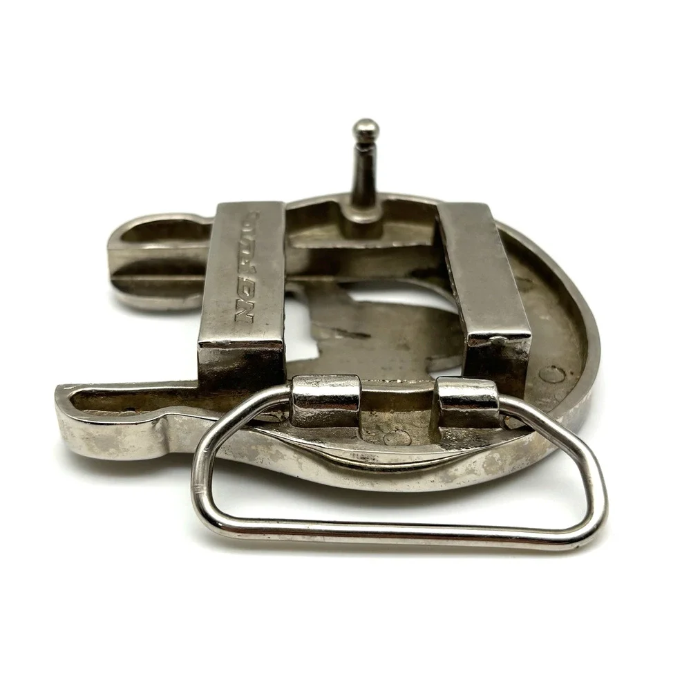 1990s NO FEAR Chrome Lucky Horseshoe Pinup Girl Zippo Holder Buckle Fits 2